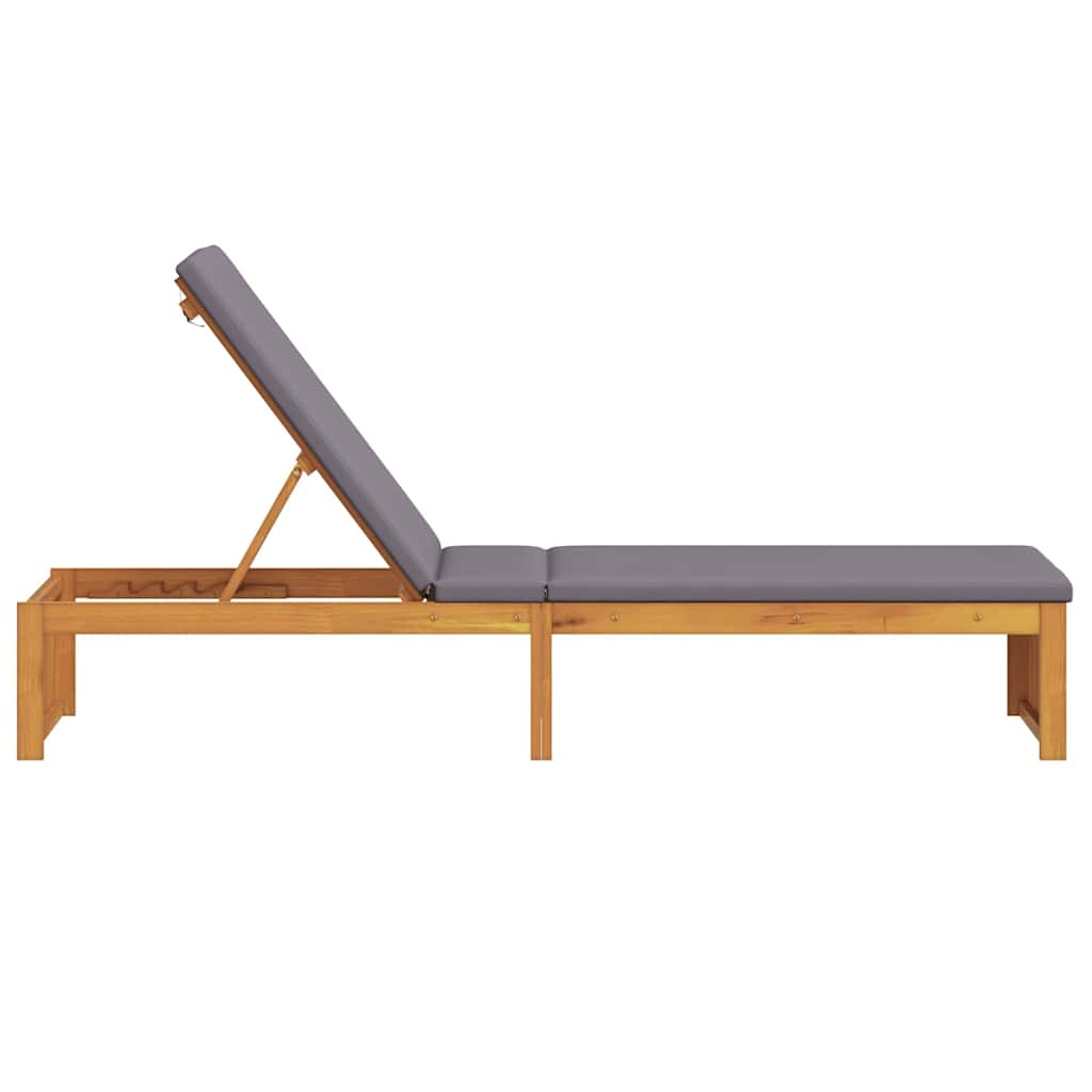 Saulės gultas su pagalve 200 x 55 x 30 cm, kietos akacijos medienos
