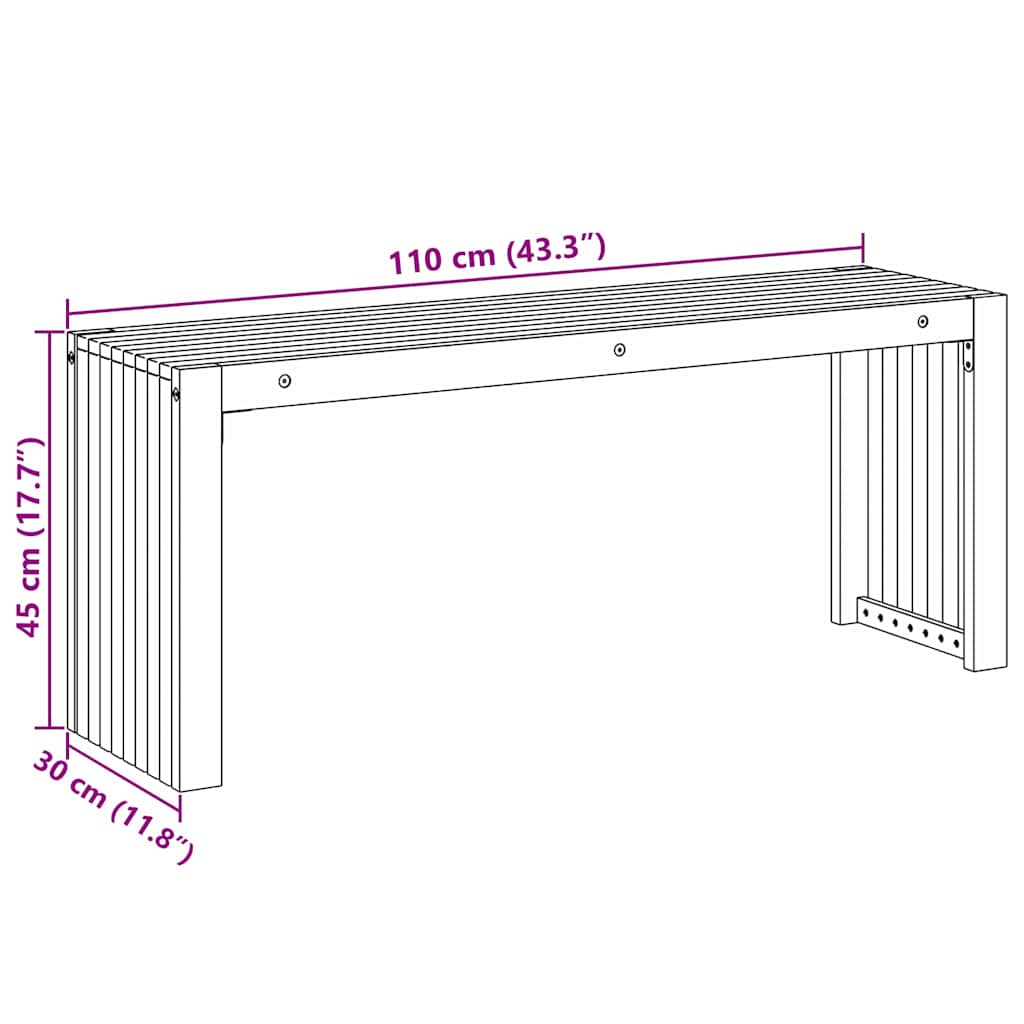 suoliukas Natūralus aliejus 110 x 30 x 45 cm Kieto teka medžio