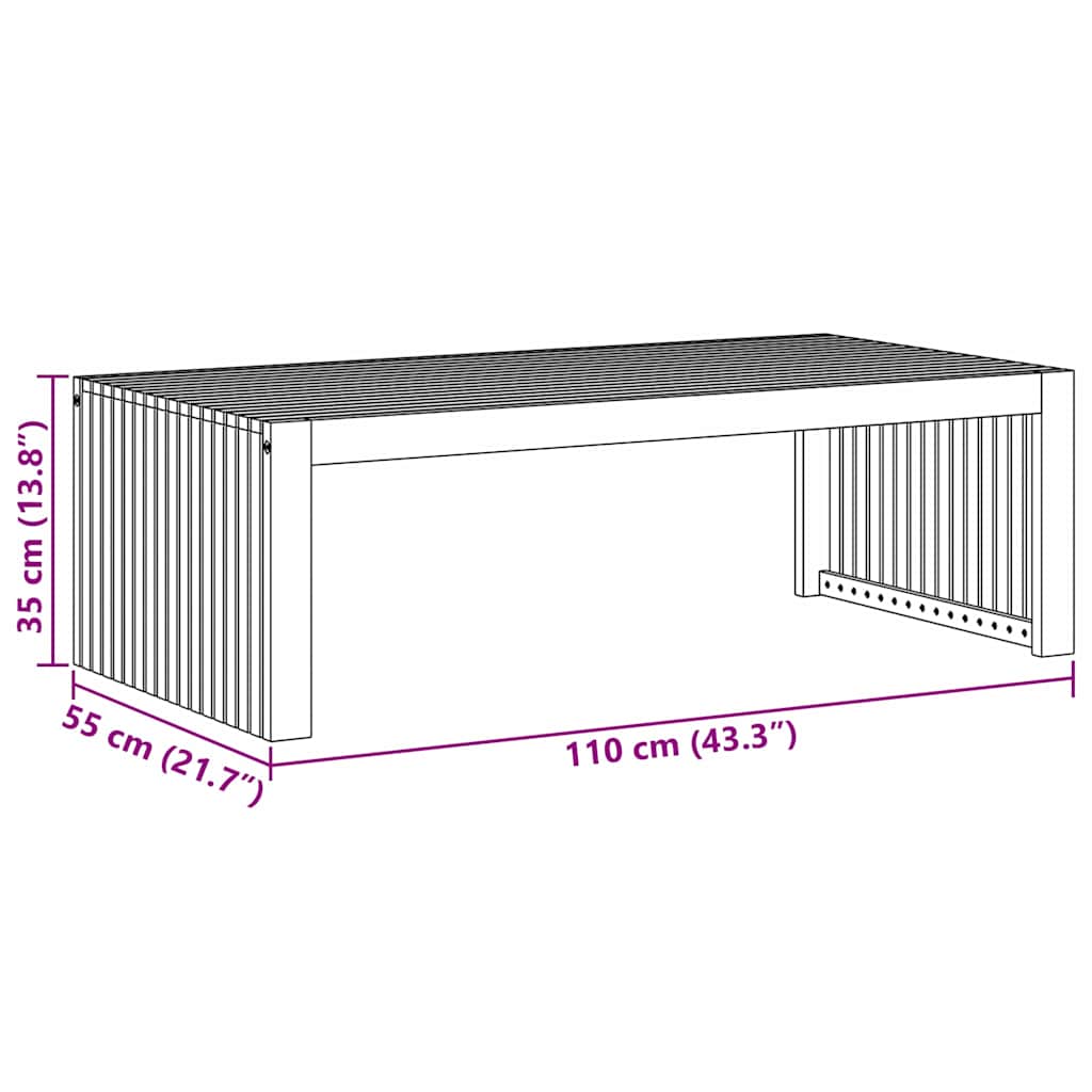 Garden coffee table 110x55x35 cm Solid acacia wood