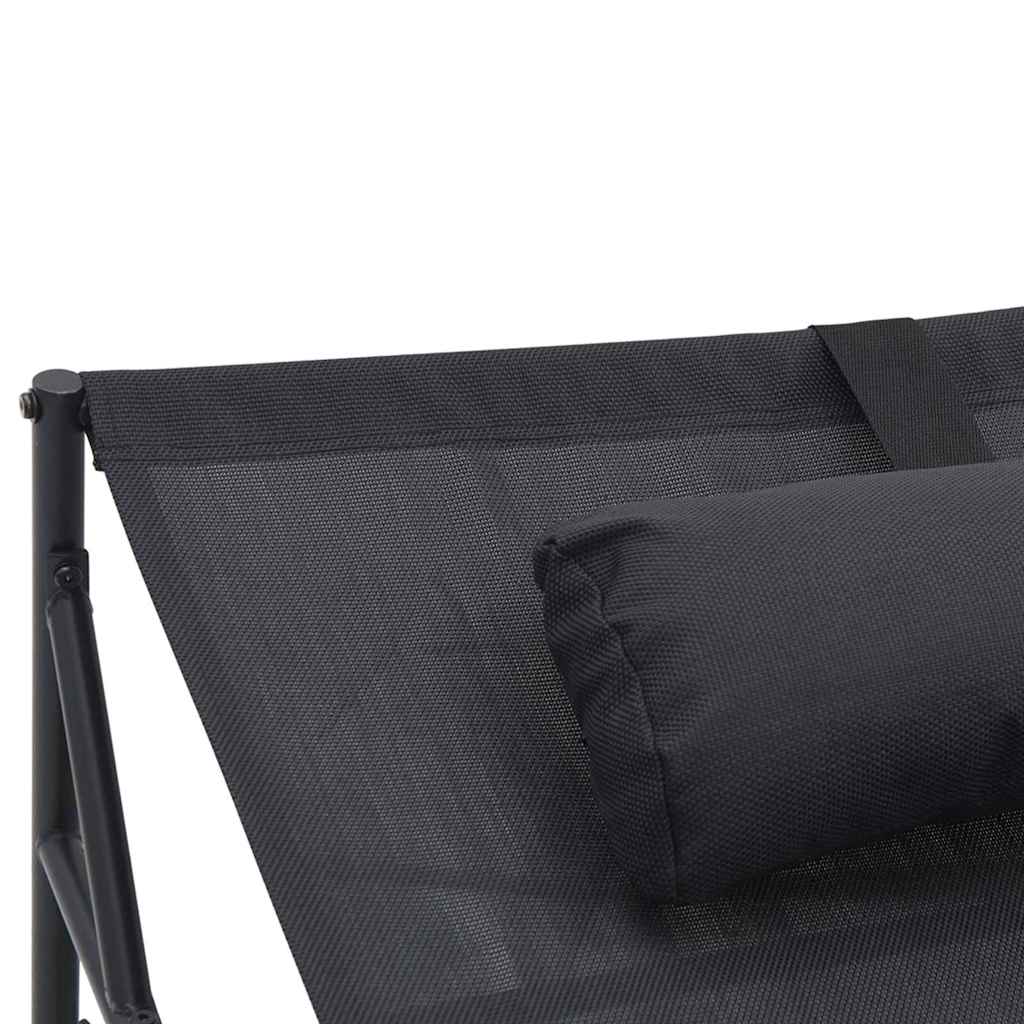 Saulėtas gultas Antracitas 200 x 74 x 73 cm Textilene, Plienas