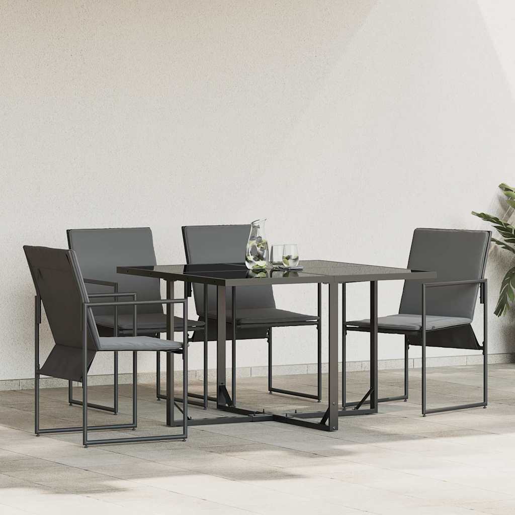 Sodo kėdės 4 pcs Juoda ir antracito 50.5 x 59 x 81.5 cm