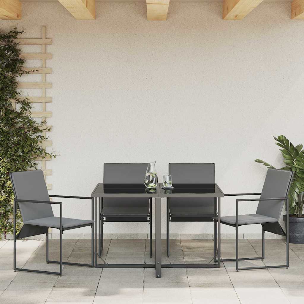 Sodo kėdės 4 pcs Juoda ir antracito 50.5 x 59 x 81.5 cm