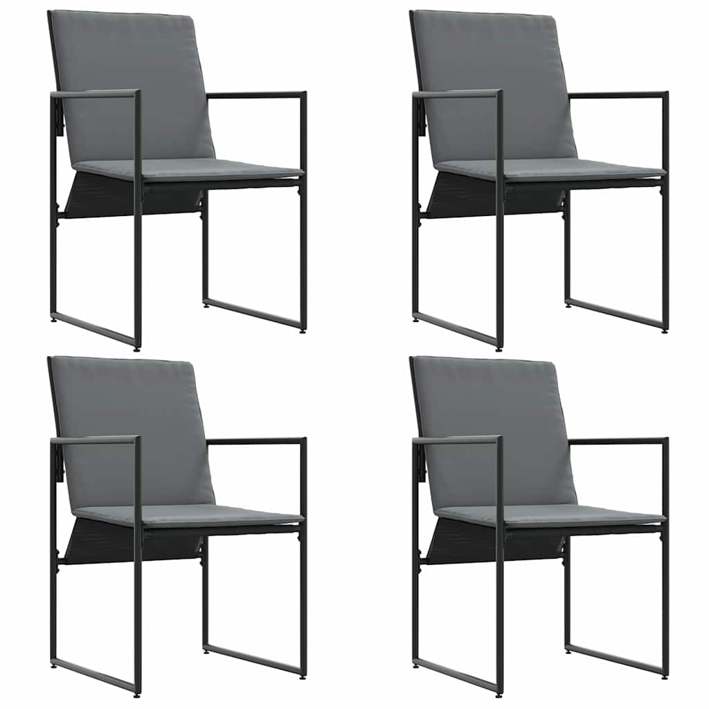Sodo kėdės 4 pcs Juoda ir antracito 50.5 x 59 x 81.5 cm