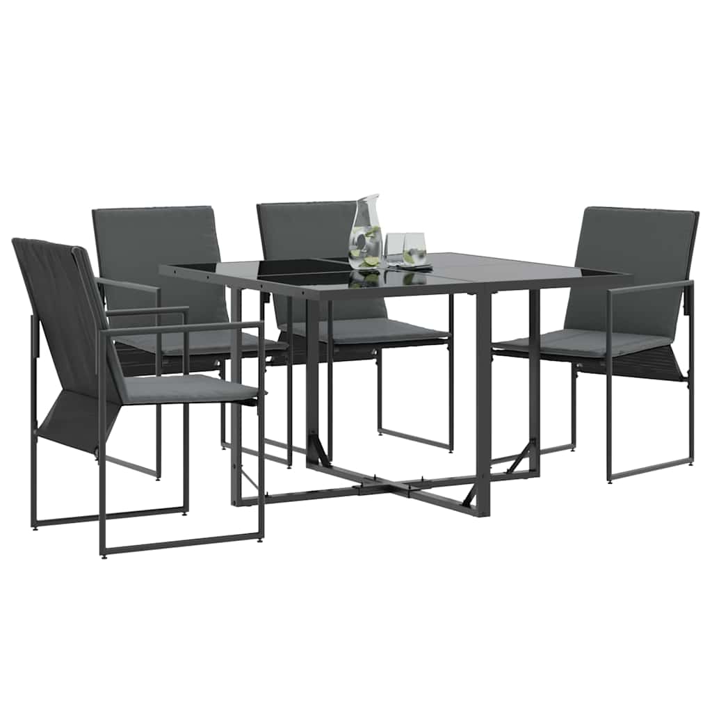 Sodo kėdės 4 pcs Juoda ir antracito 50.5 x 59 x 81.5 cm