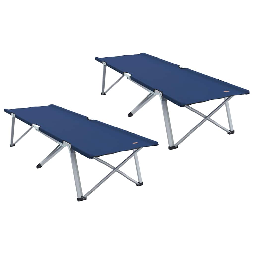 Sulankstoma Kempingo Lova 2 pcs Mėlyna 62 x 194 x 42 cm