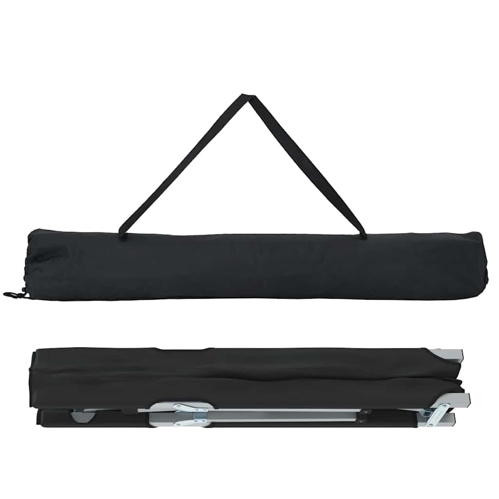 Sulankstoma Kempingo Lova 2 pcs Juoda 62 x 194 x 42 cm