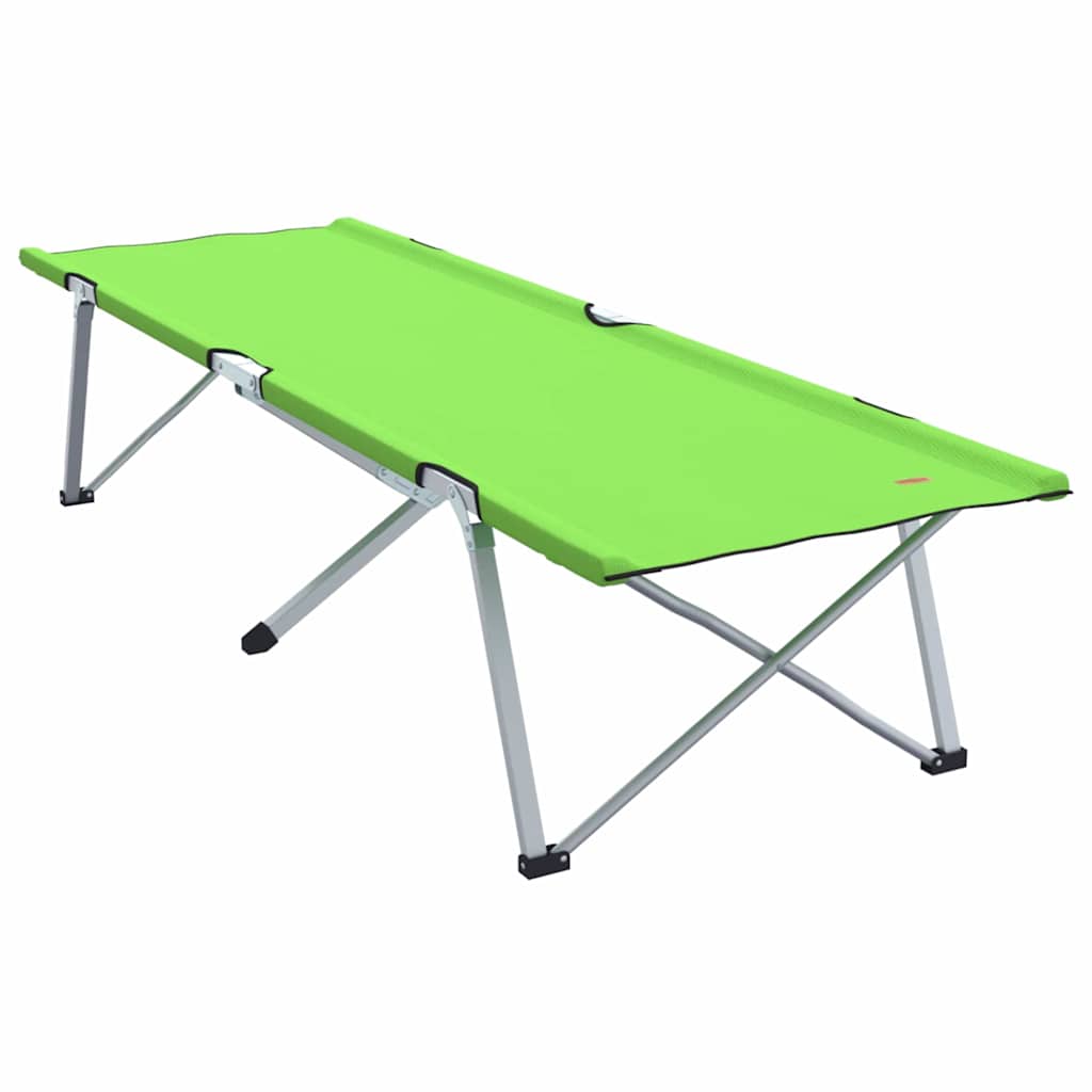 Foldable Camping Bed 2 pcs Dark Green 62 x 194 x 42 cm