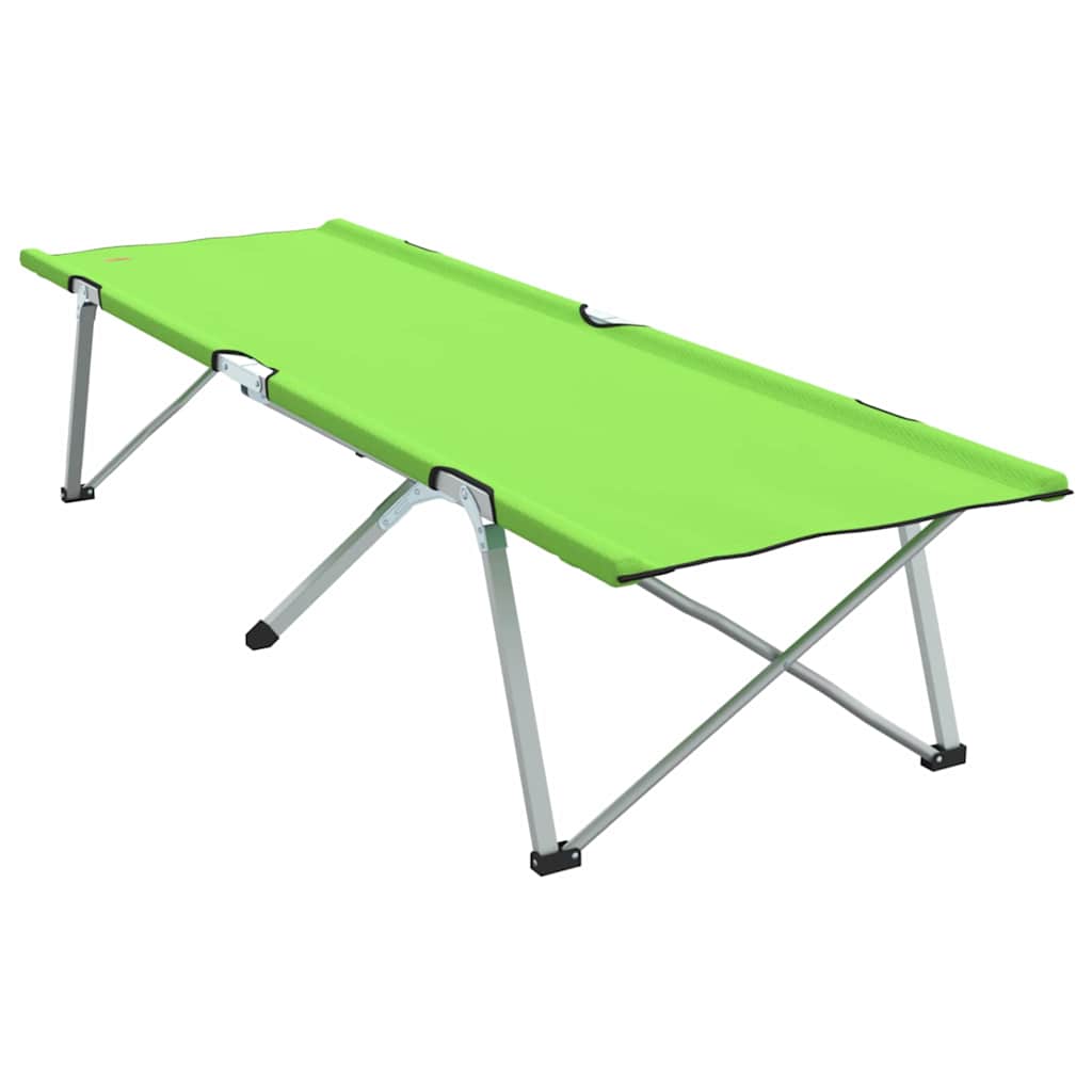 Foldable Camping Bed 2 pcs Dark Green 62 x 194 x 42 cm