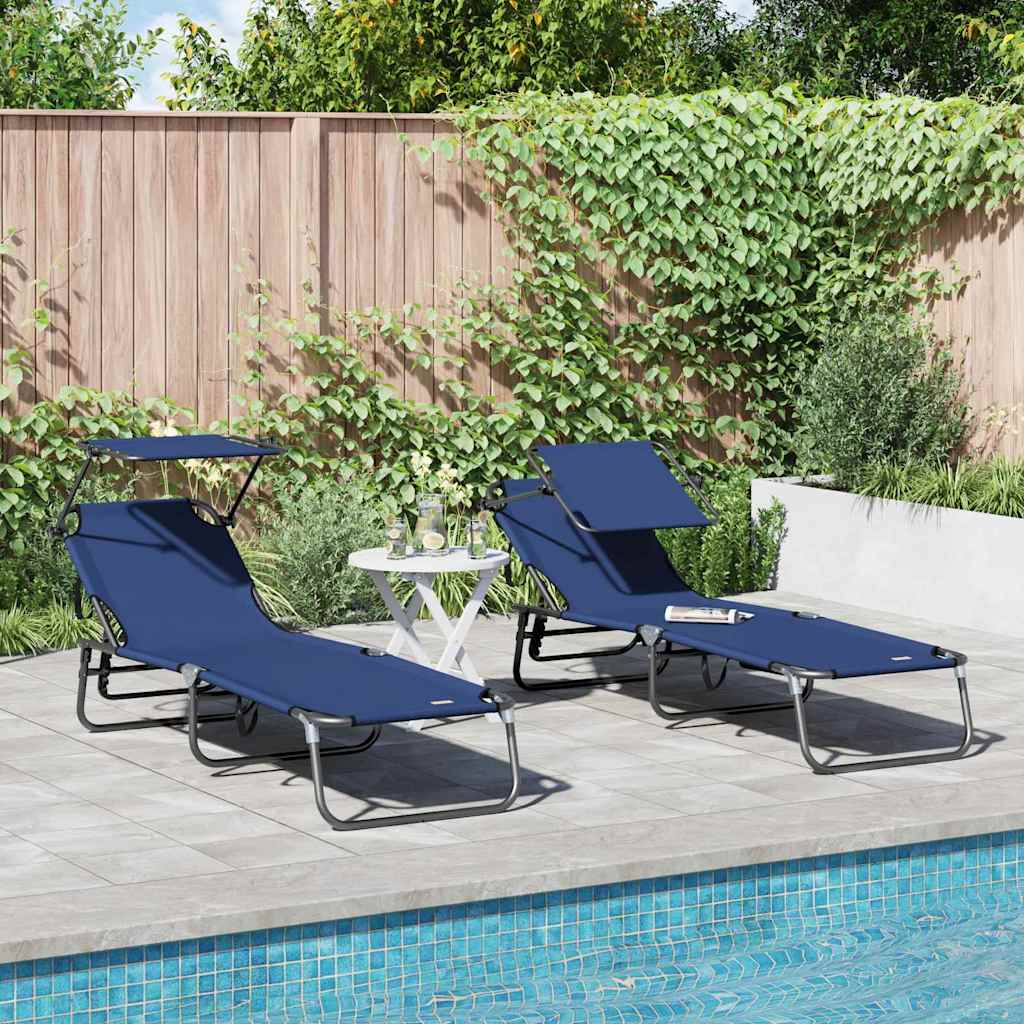 Sulankstomas gultas 2 pcs Mėlyna 190 x 57 x 81 cm Oksfordas