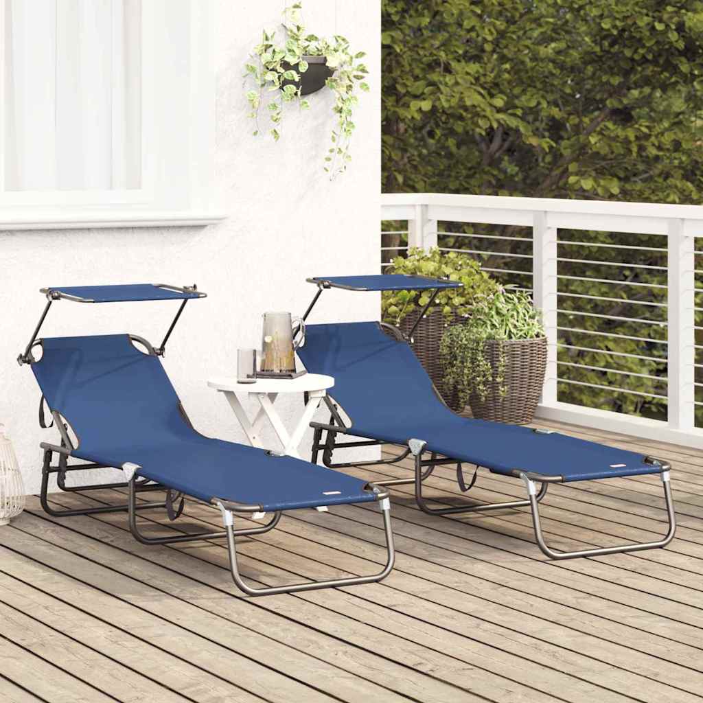 Sulankstomas gultas 2 pcs Mėlyna 190 x 57 x 81 cm Oksfordas