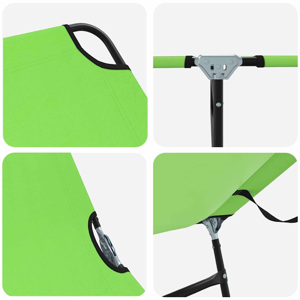 Folding Sun Lounger - Portable, Green, 600D Oxford Fabric