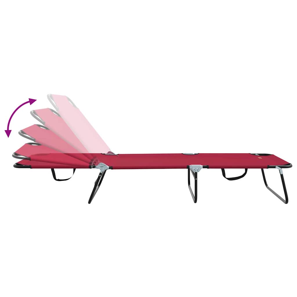 Saliekams saules krēsls 2 gab. Pārnēsājams sarkans 600D Oksfordas audums