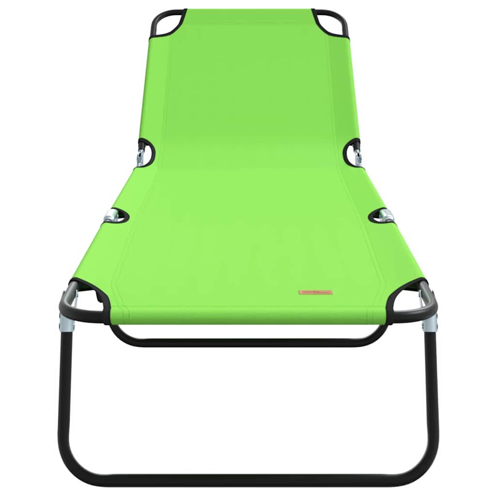 Foldable Sun Lounger 2 pcs Portable Green 600D Oxford Fabric