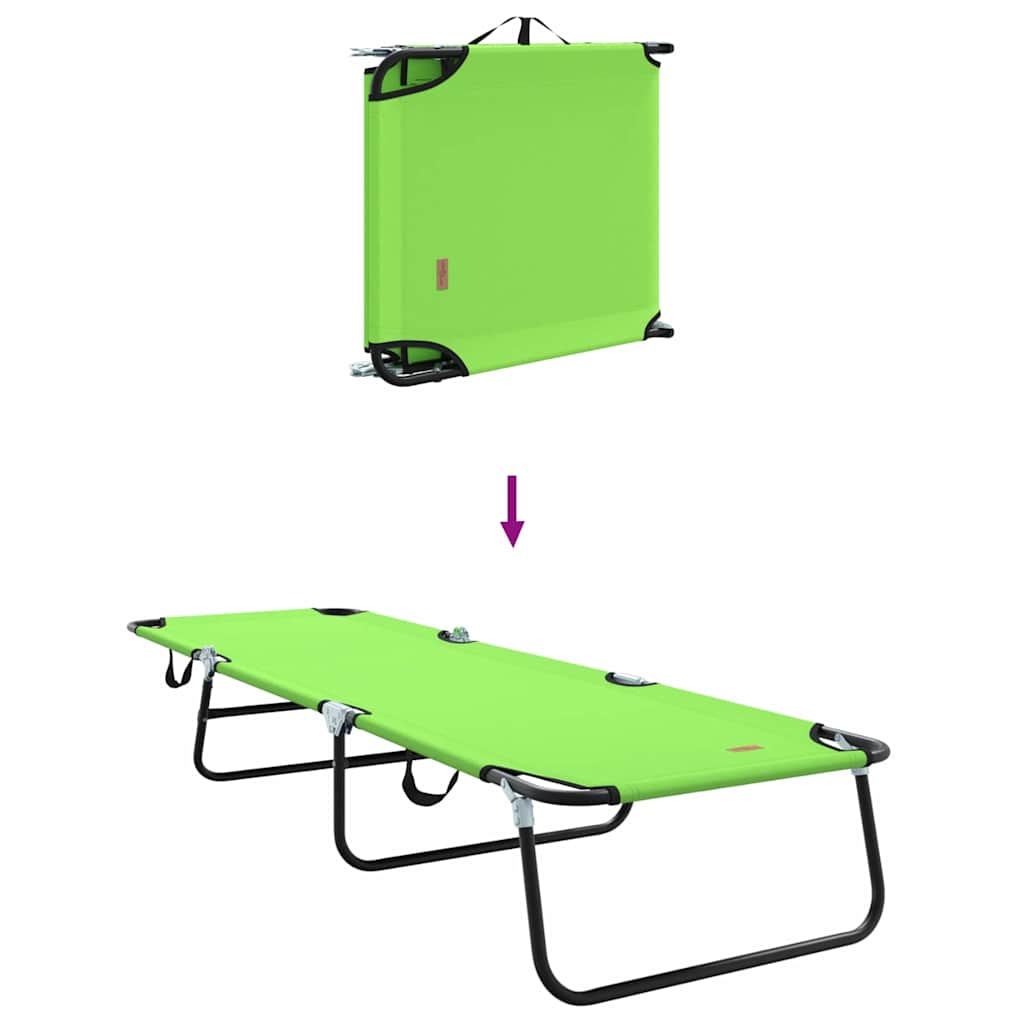 Foldable Sun Lounger 2 pcs Portable Green 600D Oxford Fabric