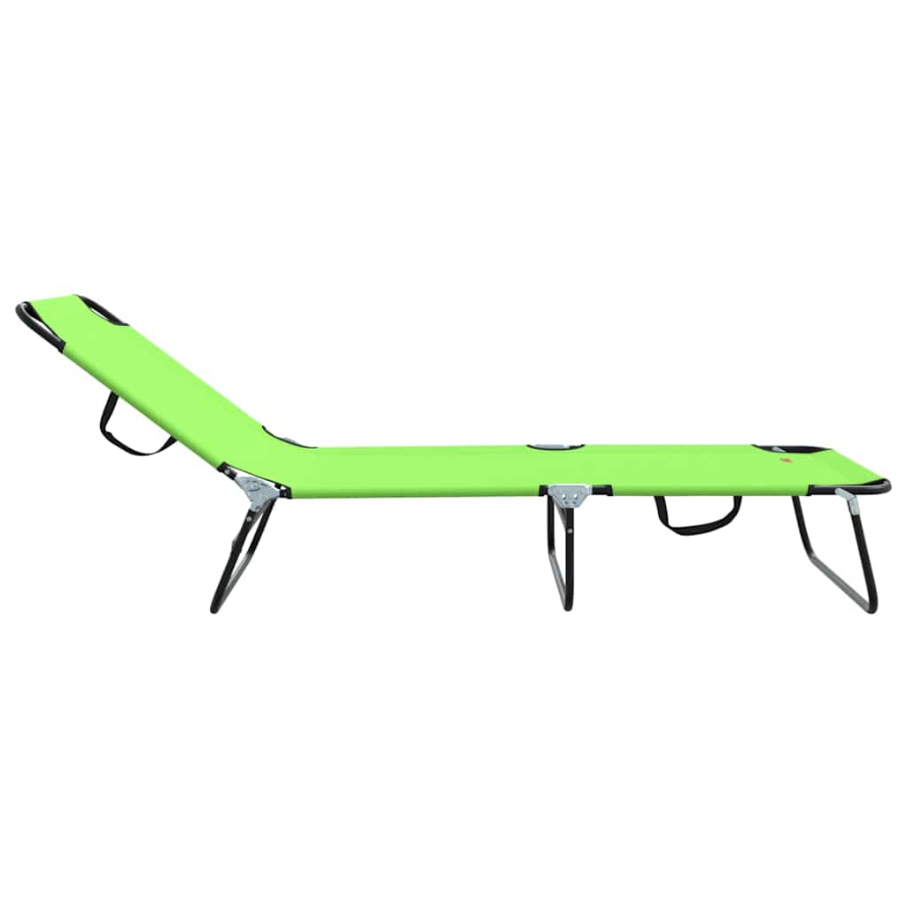 Foldable Sun Lounger 2 pcs Portable Green 600D Oxford Fabric