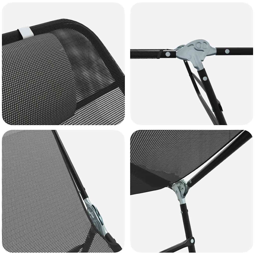 Sulankstomas gultas 2 pcs Juoda 182 x 55 x 85,5 cm Tekstilenas