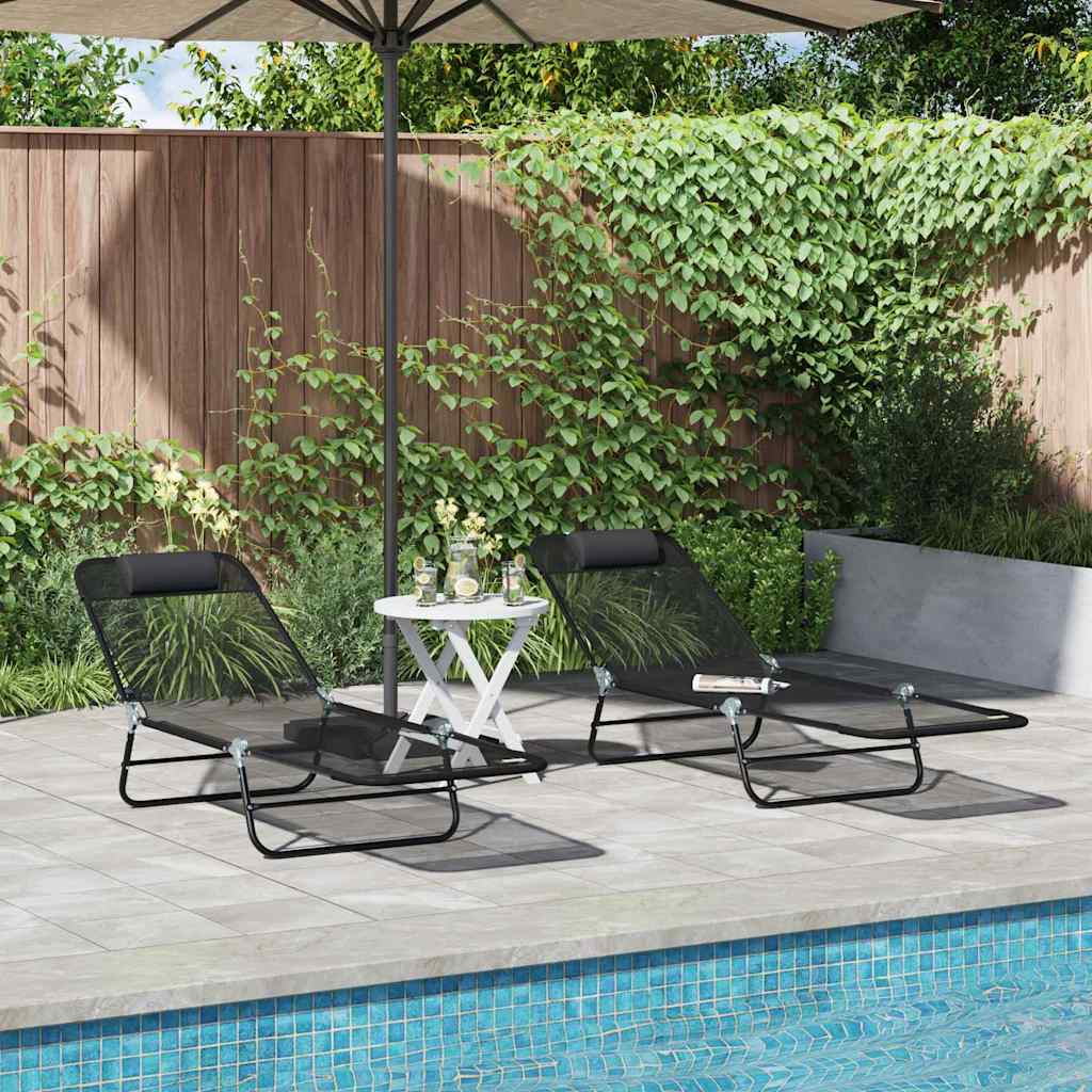 Sulankstomas gultas 2 pcs Juoda 182 x 55 x 85,5 cm Tekstilenas