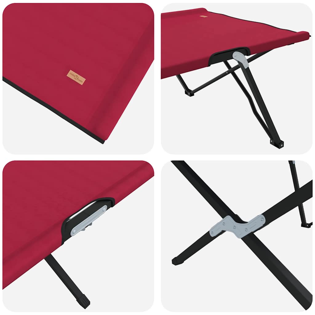 Foldable Camping Bed Red 206 x 76 x 74 cm