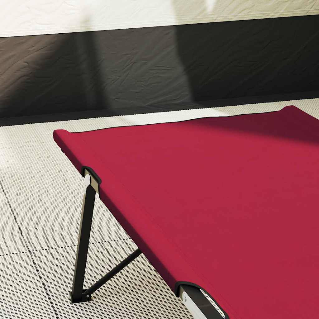 Foldable Camping Bed Red 206 x 76 x 74 cm