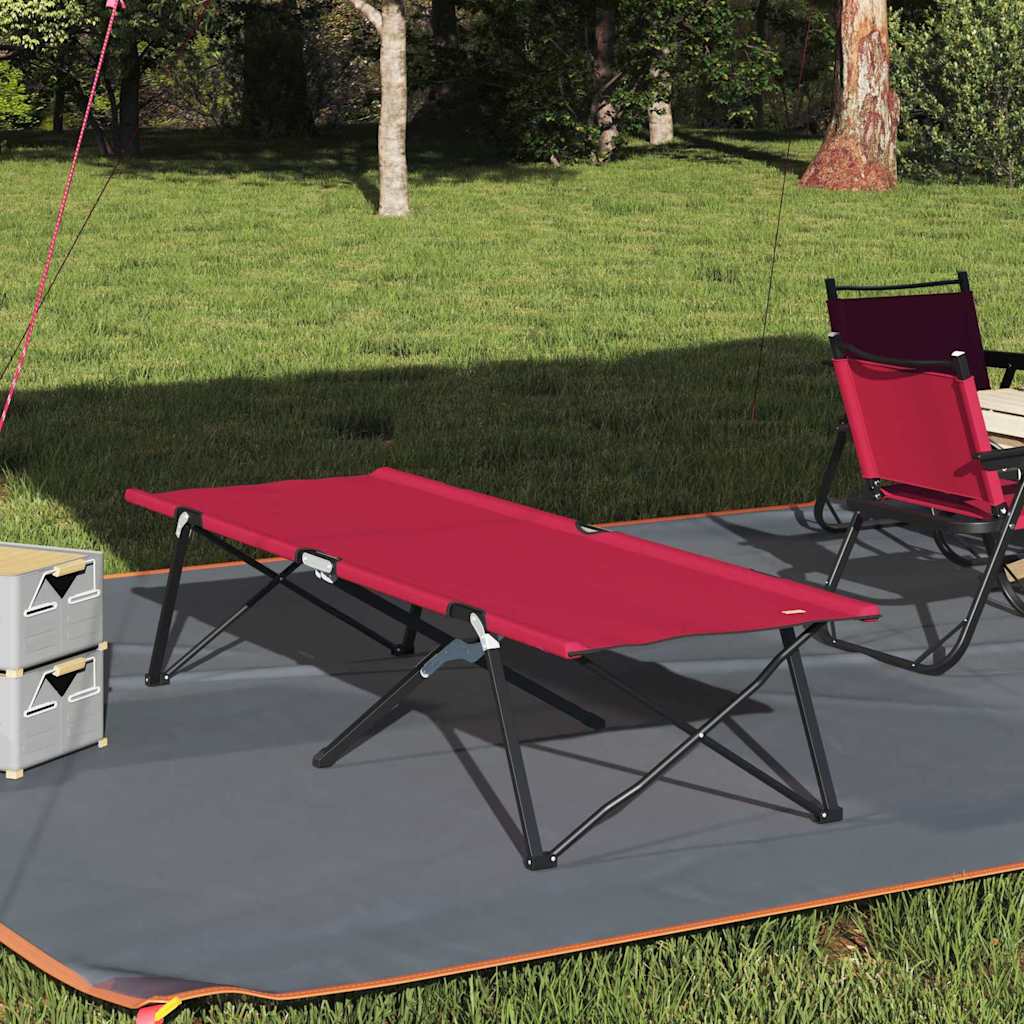 Foldable Camping Bed Red 206 x 76 x 74 cm