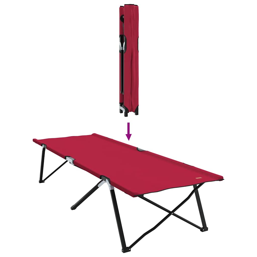 Foldable Camping Bed Red 206 x 76 x 74 cm