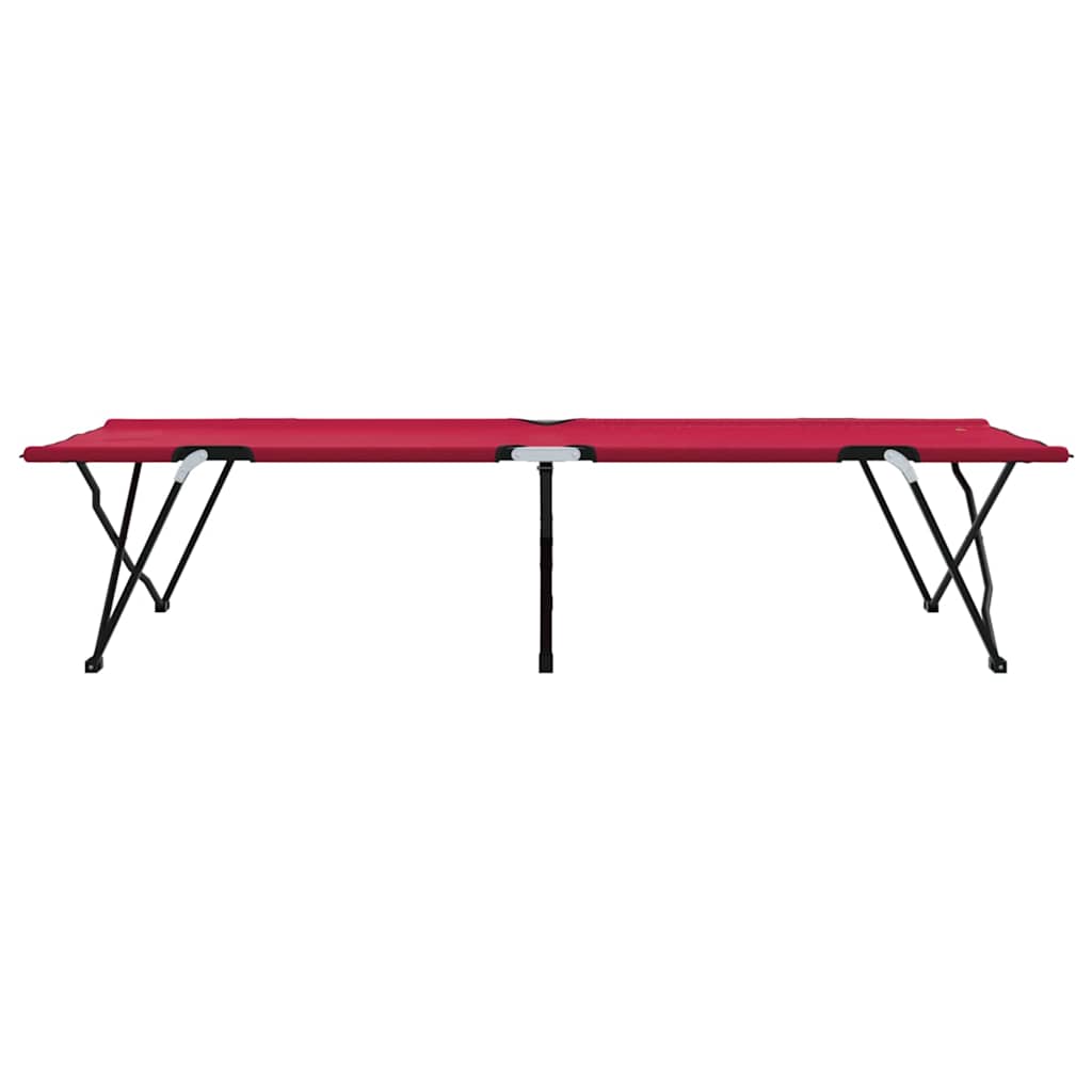 Foldable Camping Bed Red 206 x 76 x 74 cm