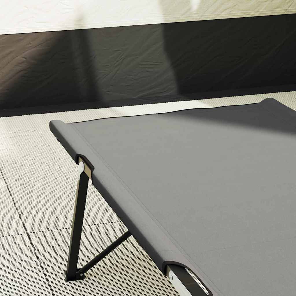 Saliekama kempinga gulta pelēka 206 x 76 x 74 cm