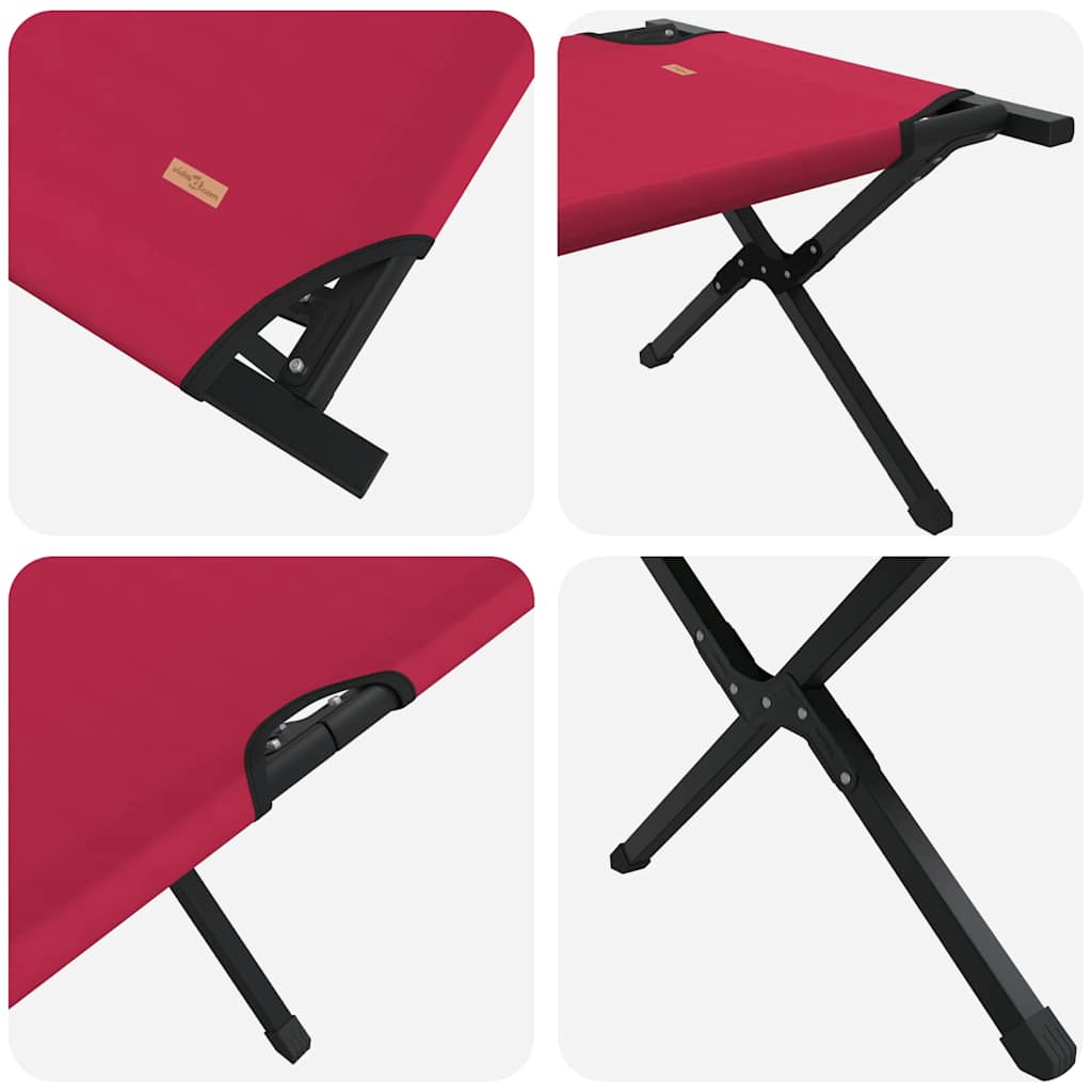 Folding Camping Bed Red Oxford Fabric