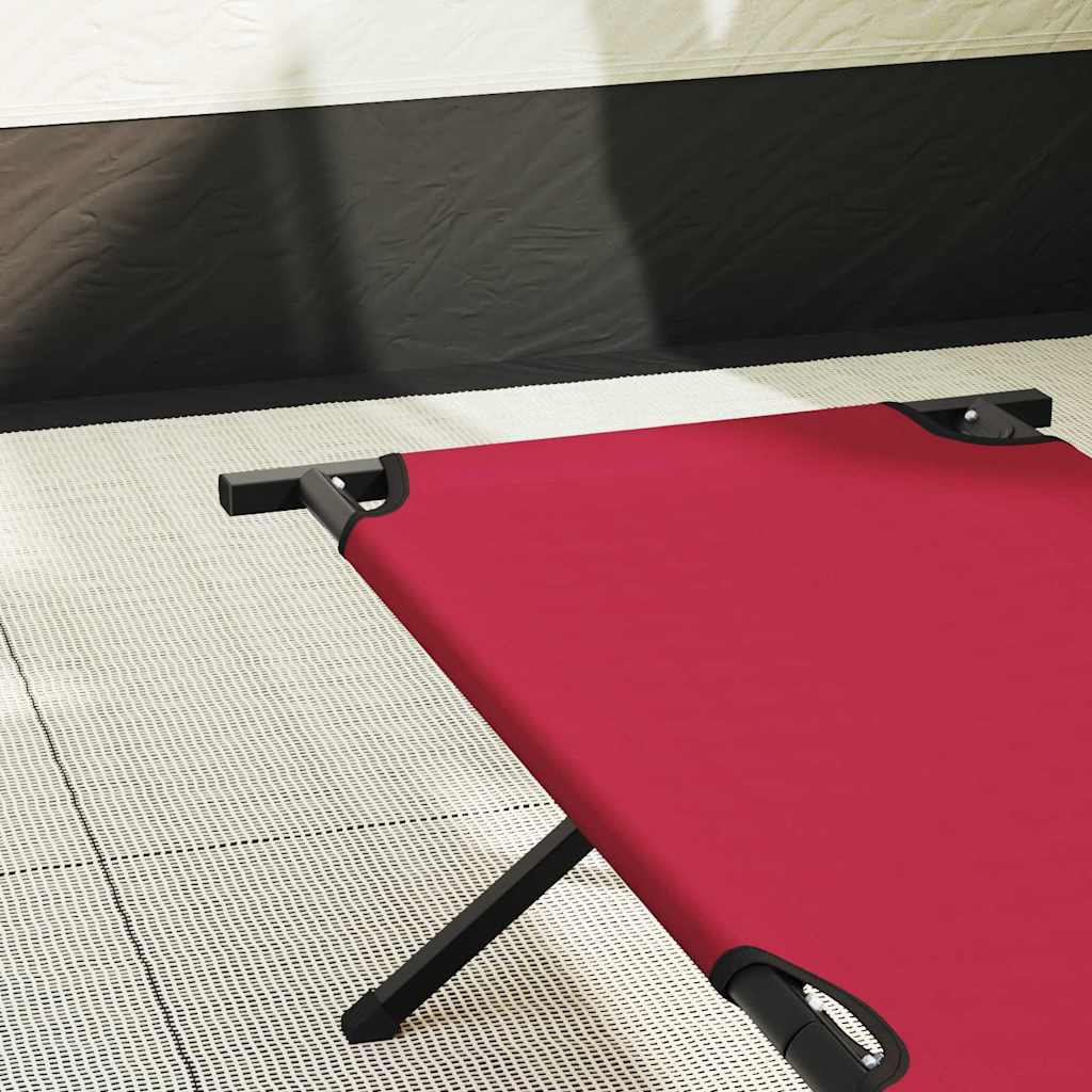 Folding Camping Bed Red Oxford Fabric