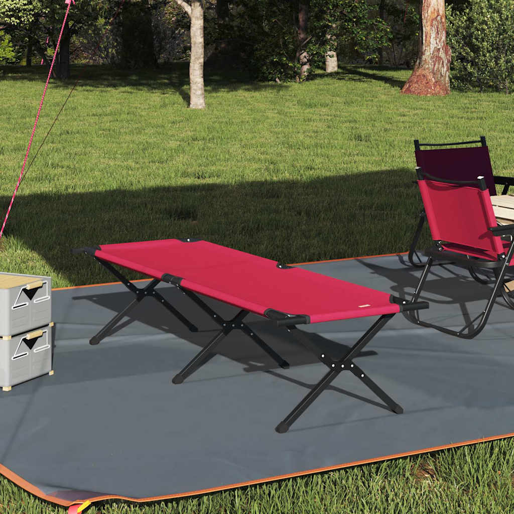 Folding Camping Bed Red Oxford Fabric