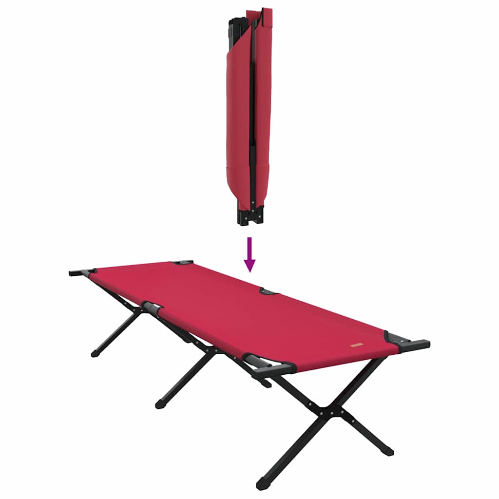 Folding Camping Bed Red Oxford Fabric