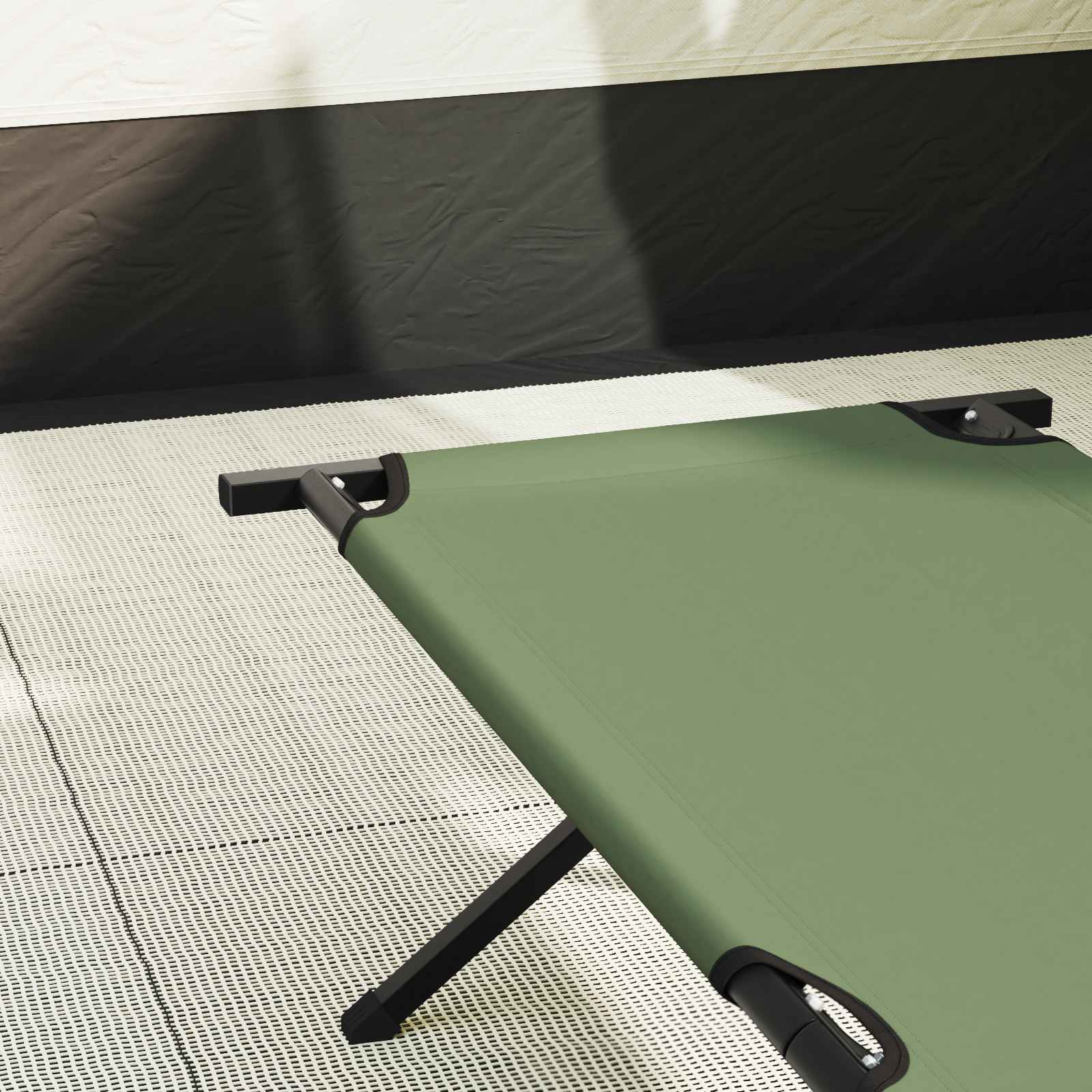 Folding Camping Bed Amy yellow Oxford fabric