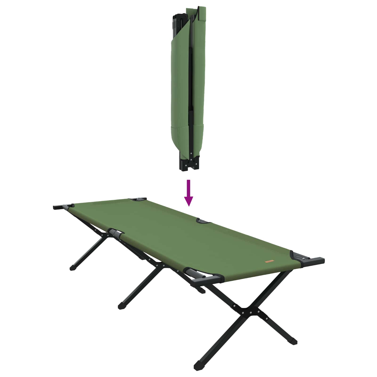 Folding Camping Bed Amy yellow Oxford fabric