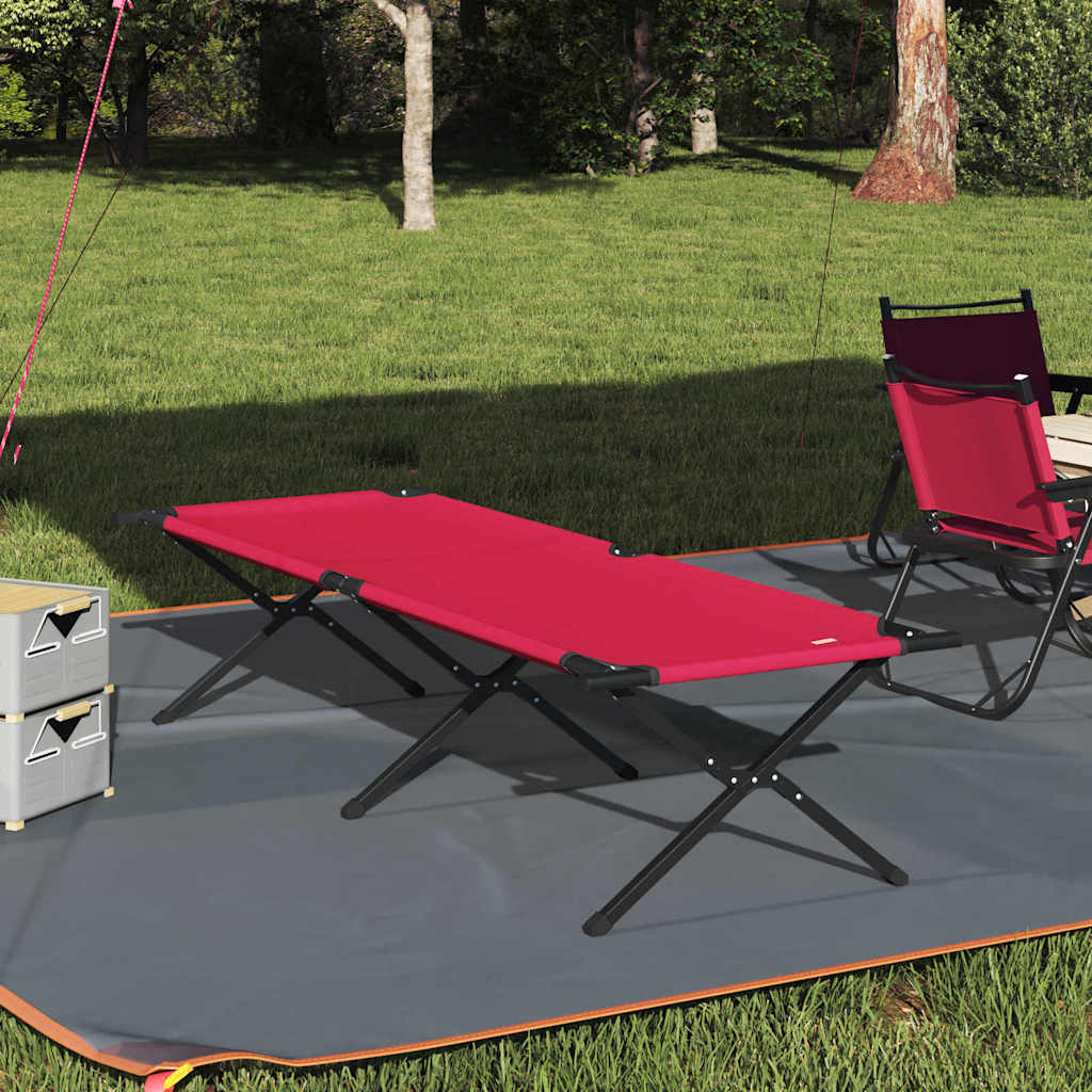 Folding Camping Bed Red Oxford Fabric