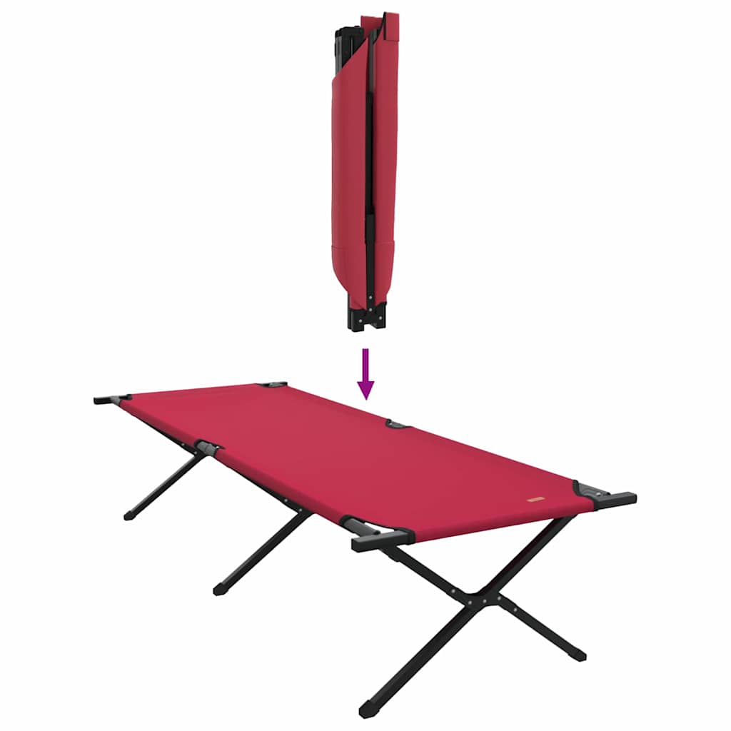 Folding Camping Bed Red Oxford Fabric