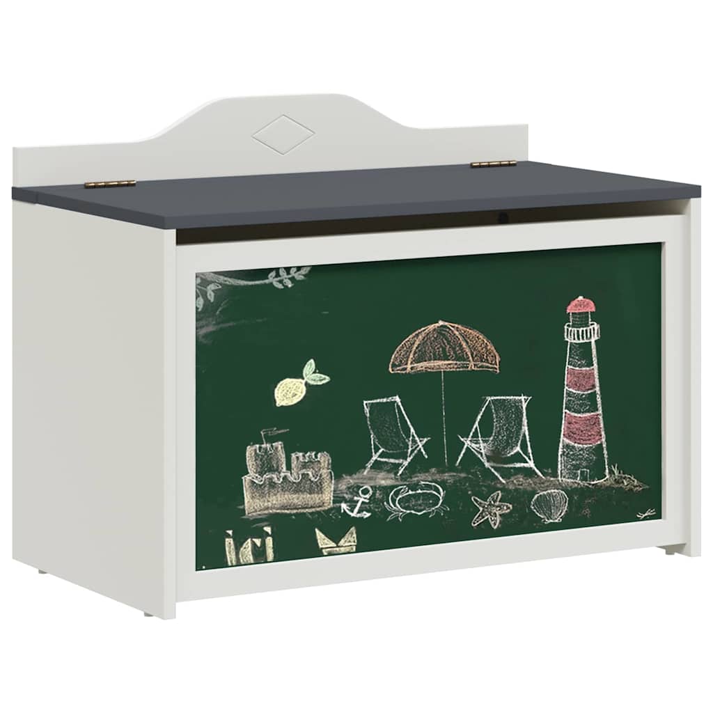 Žaislų dėžė Pilka ir balta 73 x 33 x 55 cm Apdirbta mediena