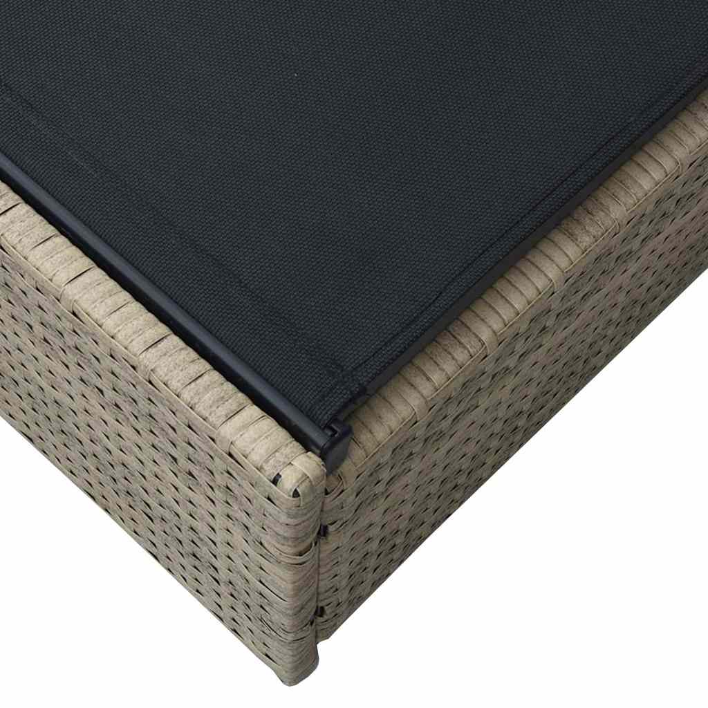 Saulės gultas smėlio spalvos (60 x 200 x 27 cm) – Poli ratanas