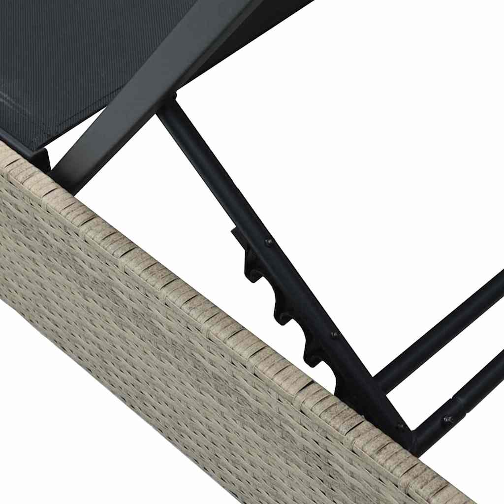 Saulės gultas smėlio spalvos (60 x 200 x 27 cm) – Poli ratanas