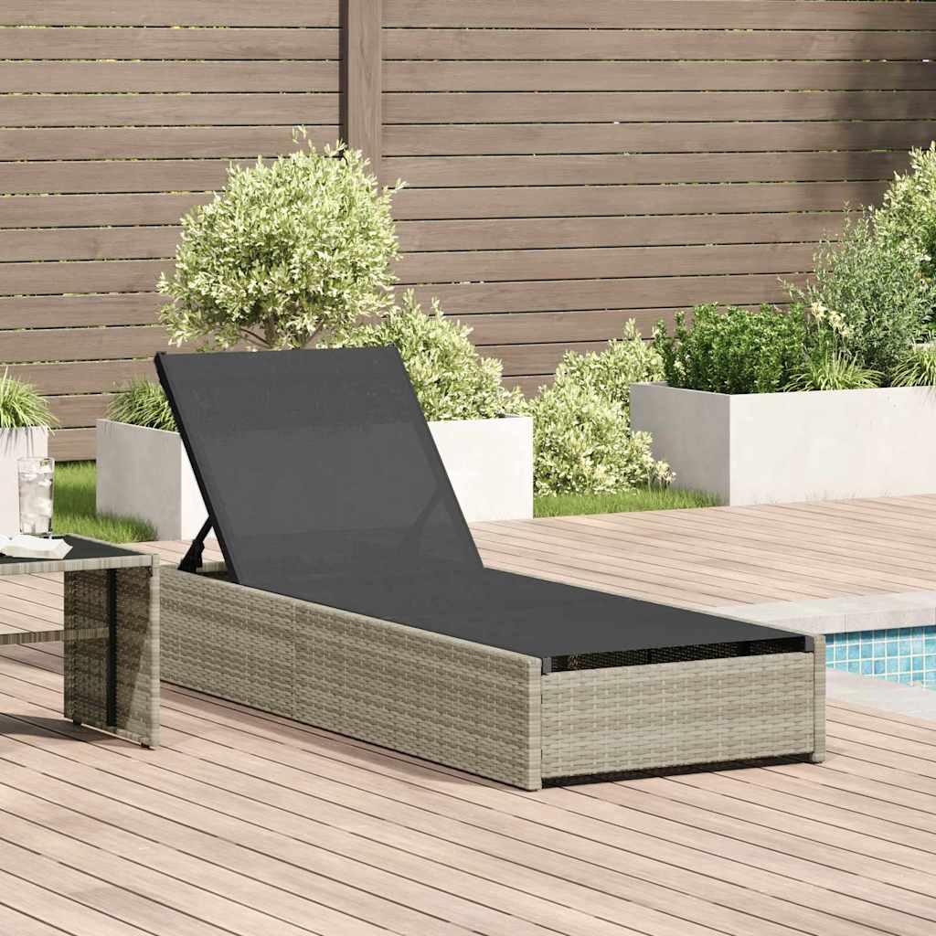 Saulės gultas smėlio spalvos (60 x 200 x 27 cm) – Poli ratanas