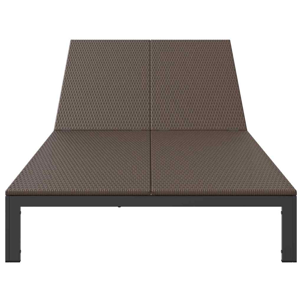 Sun Lounger 1-person Brown 206 x 62.5 x 74 cm poly rattan