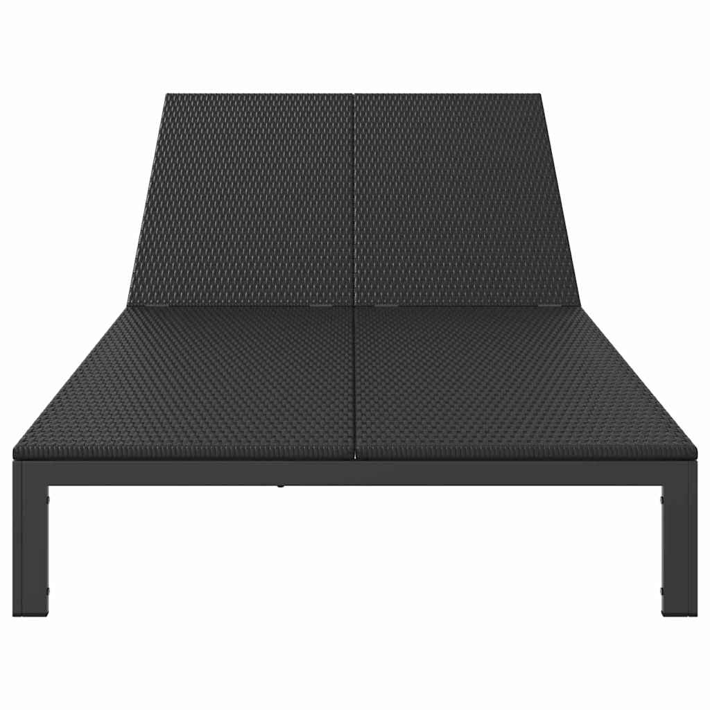 Sun Lounger 1-person Black 206 x 62.5 x 74 cm polyrattan