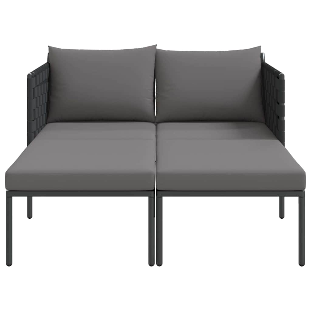 Sauļus prieks ar spilveniem 2 personām, antracītpelēks, 115x153x69,5 cm, tērauds.