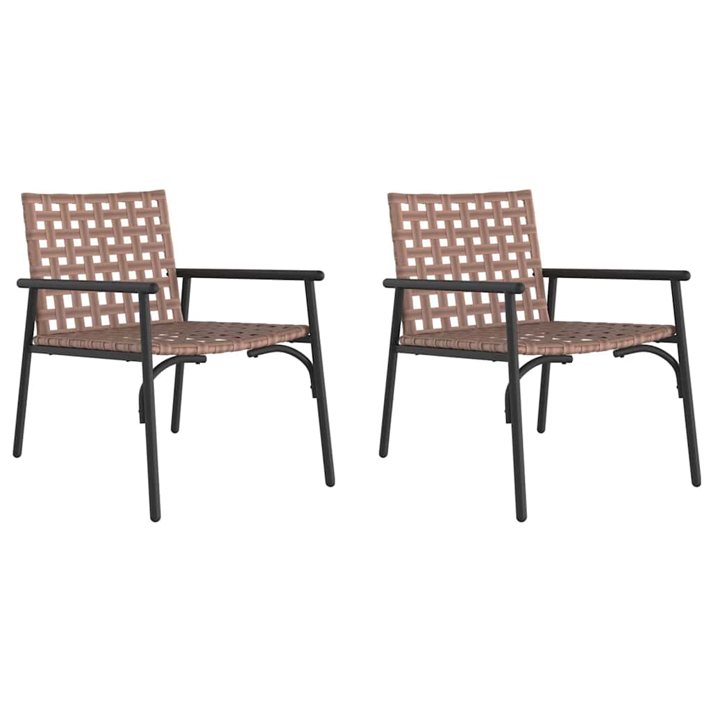 Sodo kėdės 2 vnt Juoda 79x56x73,5 cm Poli Ratanas
