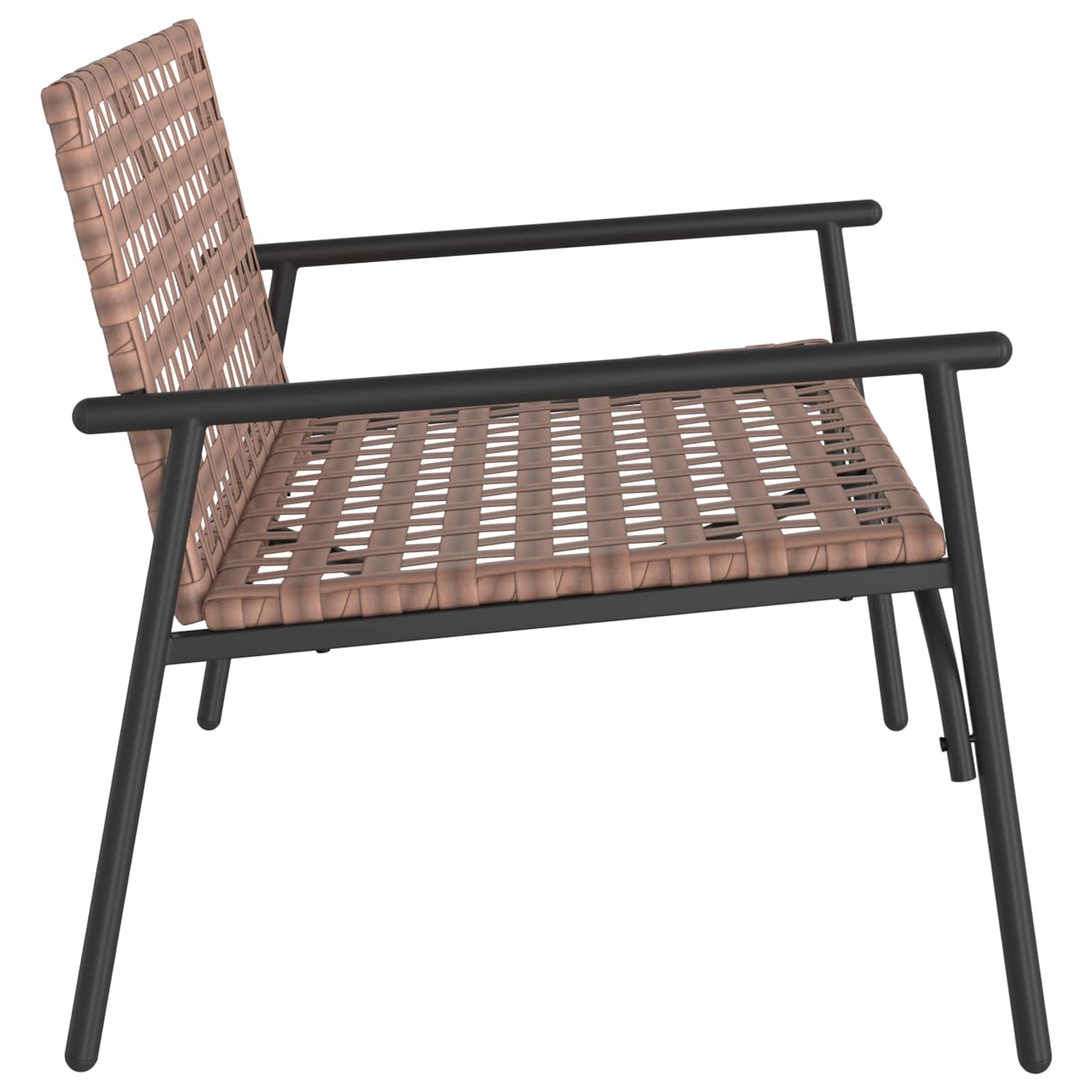 Dārza sols Melns 113x79x75 cm Polirotangs