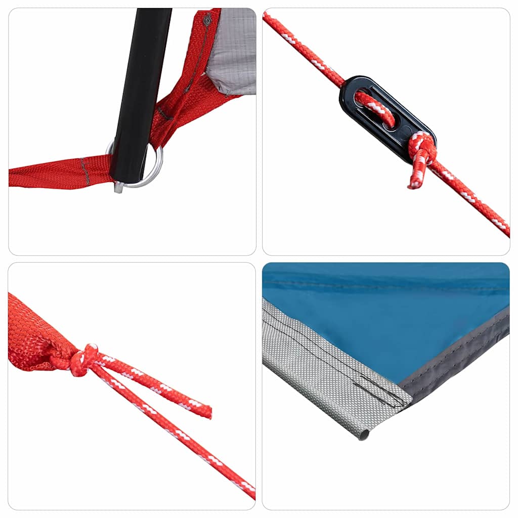 Kempinga telts 5 personām ar jumtiņu Zila 410 x 275 x 245 cm