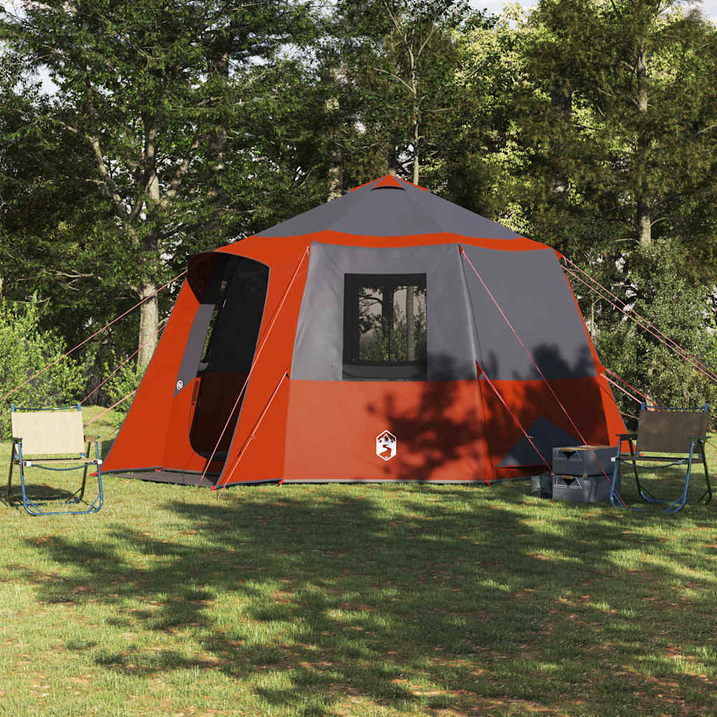 Gazebo tent with roof Grey and orange 405 x 405 x 273 cm