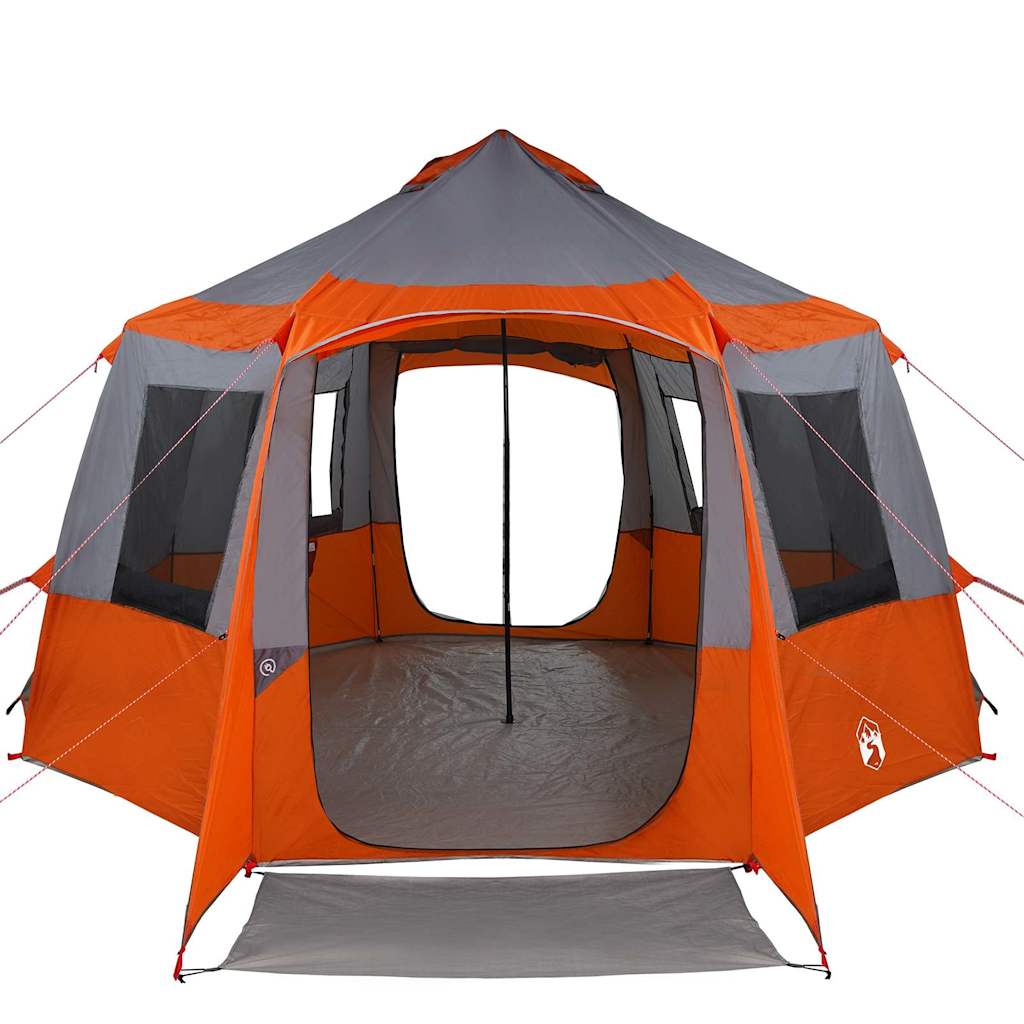 Gazebo tent with roof Grey and orange 405 x 405 x 273 cm