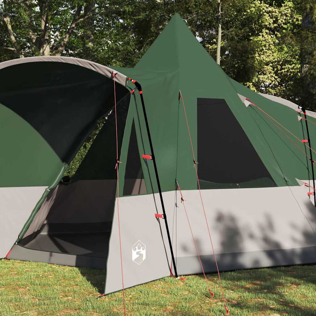 Tipi telts 8 personām ar jumtu, zaļa, 720 x 465 x 295 cm