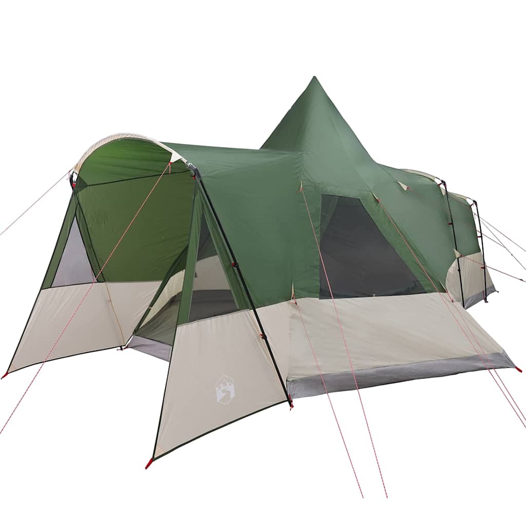Tipi telts 8 personām ar jumtu, zaļa, 720 x 465 x 295 cm