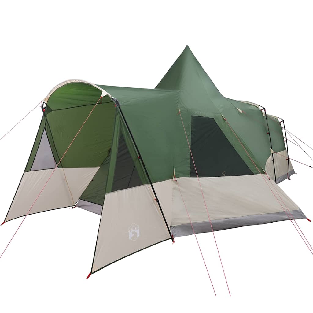 Tipi telts 8 personām ar jumtu, zaļa, 720 x 465 x 295 cm